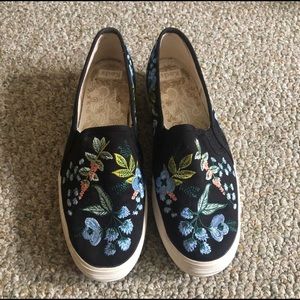 Floral embroidery keds x rifle paper co